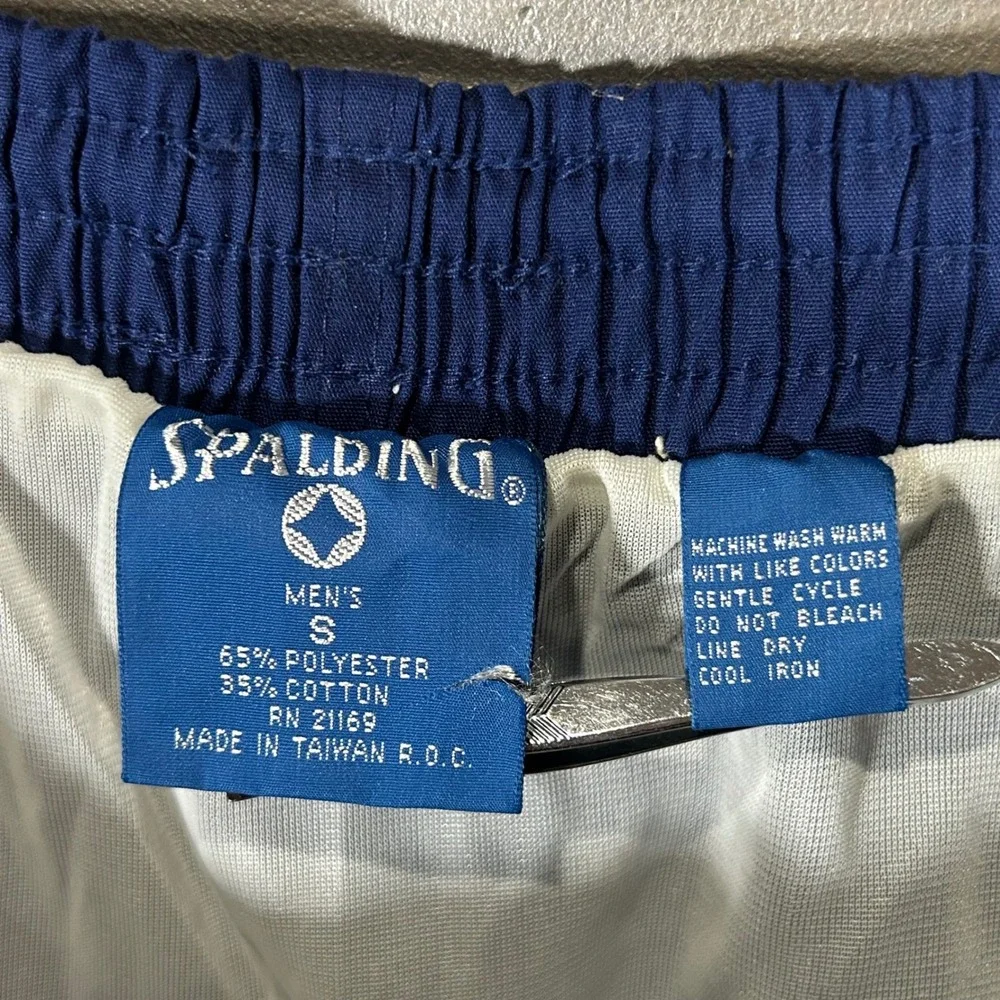 Vintage Spalding Decked Out Swim Trunks Navy Blue Athletic Shorts Mens Small